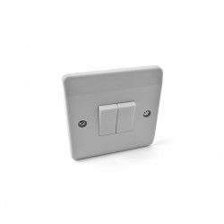 2 Gang 2 Way Light Switch White