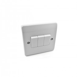 3 Gang 2 Way Light Switch White