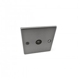 1 Gang Coaxial Socket Brushed Stainless Steel