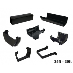 Full Set of Black Square Line Guttering 35ft - 39ft