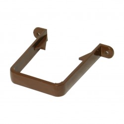 Square Line Gutter Downpipe Clip Brown