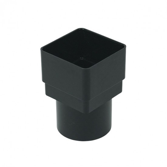 Square Line Gutter Downpipe Adaptor Black