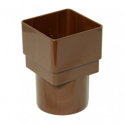 Square Line Gutter Downpipe Adaptor Brown