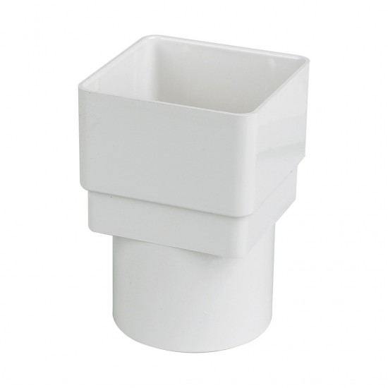 Square Line Gutter Downpipe Adaptor White