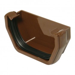 Square Line Gutter End Cap Brown