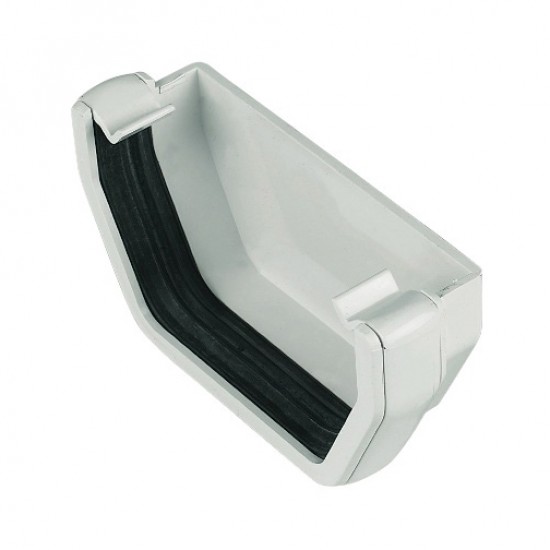 Square Line Gutter End Cap White