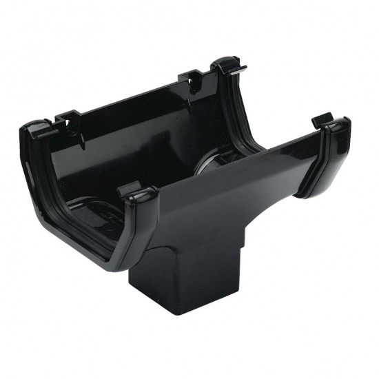 Square Line Gutter Outlet Hopper Black