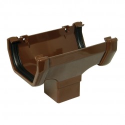 Square Line Gutter Outlet Hopper Brown