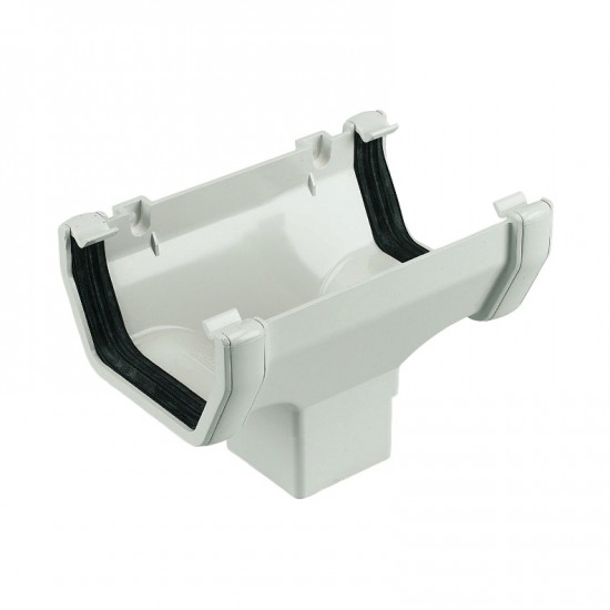 Square Line Gutter Outlet Hopper White