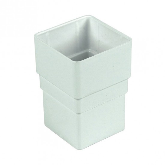 Square Line Gutter Downpipe Connector White