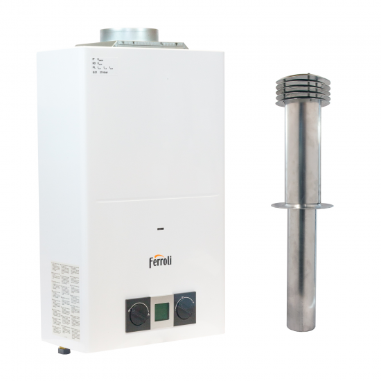 Ferroli Pegaso Eco 11 LPG Water Heater + Flue Kit