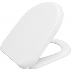 D Shaped Slow Close Toilet Seat White